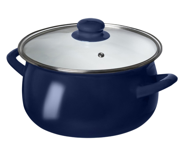 Altom Garnek emaliowany 18 cm 1,9 l pokrywka granat indukcja - 1611112 - zdjęcie 3
